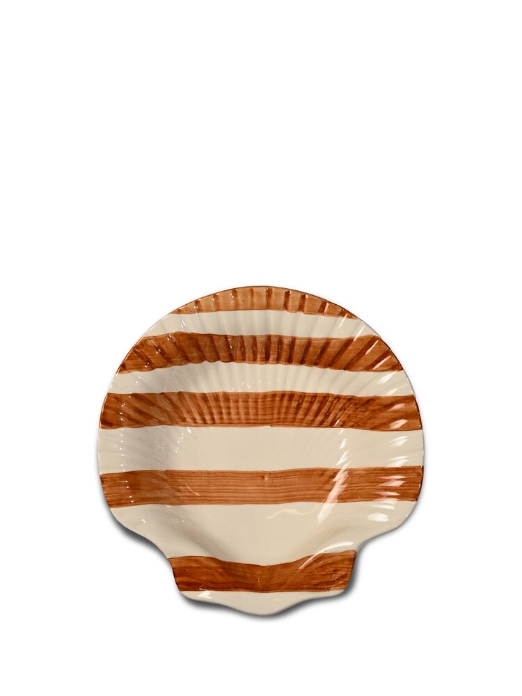PLATE ARMONA STRIPE, LIGHT BROWN/WHITE