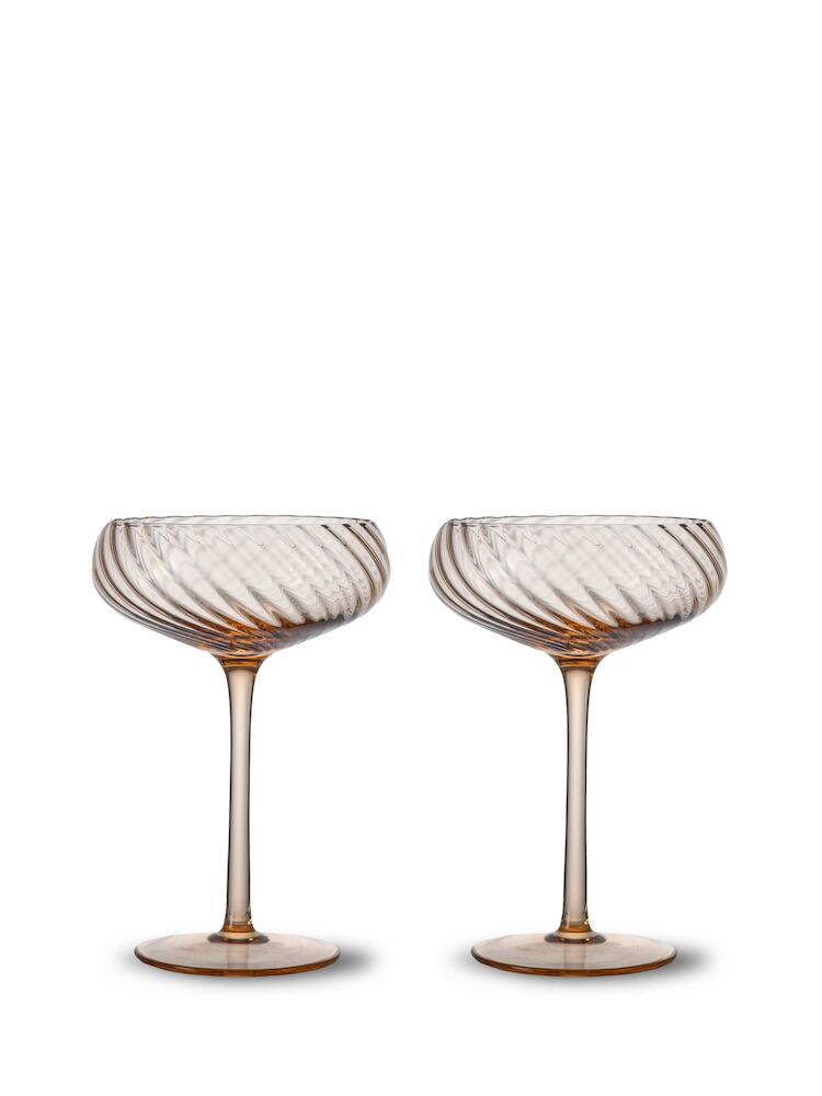 CHAMPAGNE SAUCER OPACITY 2PCS/SET, PEACH