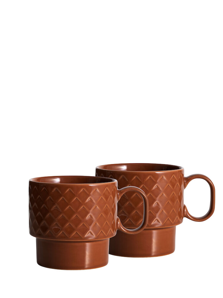 COFFEE & MORE TEA MUG 2-PCS, TERRACOTTA