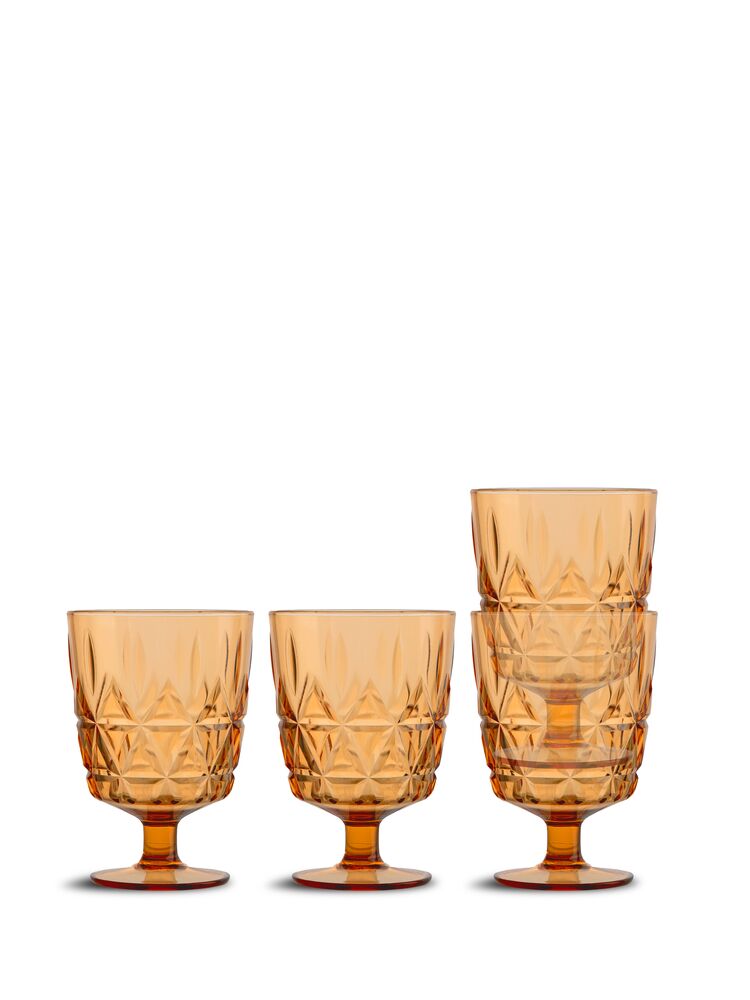 PICNIC JUNI GLASS, 4-PCS, AMBER