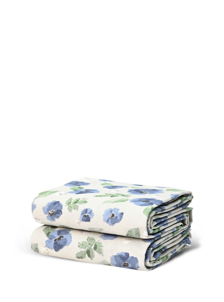 EDEN WAXED TABLECLOTH, MIXED BLUE