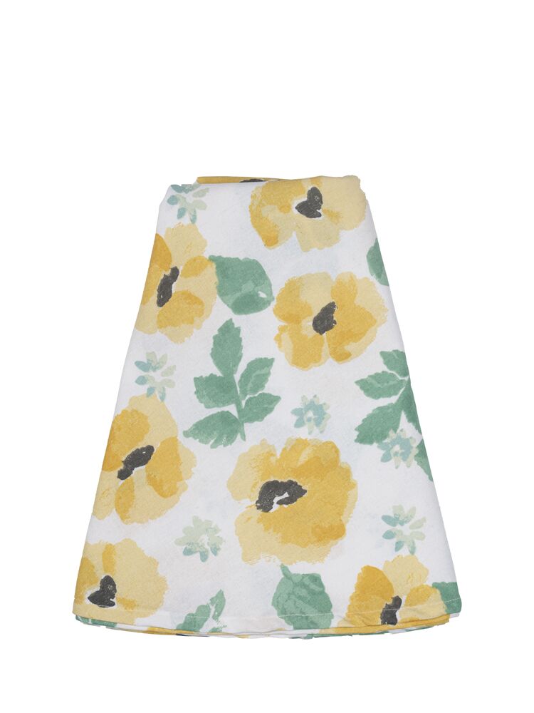 EDEN ROUND WAXED TABLECLOTH, MIXED YELLOW
