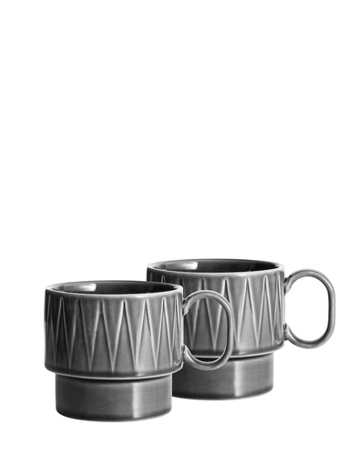 [5018502] COFFEE & MORE TEA MUG, 2-PCS, GREY